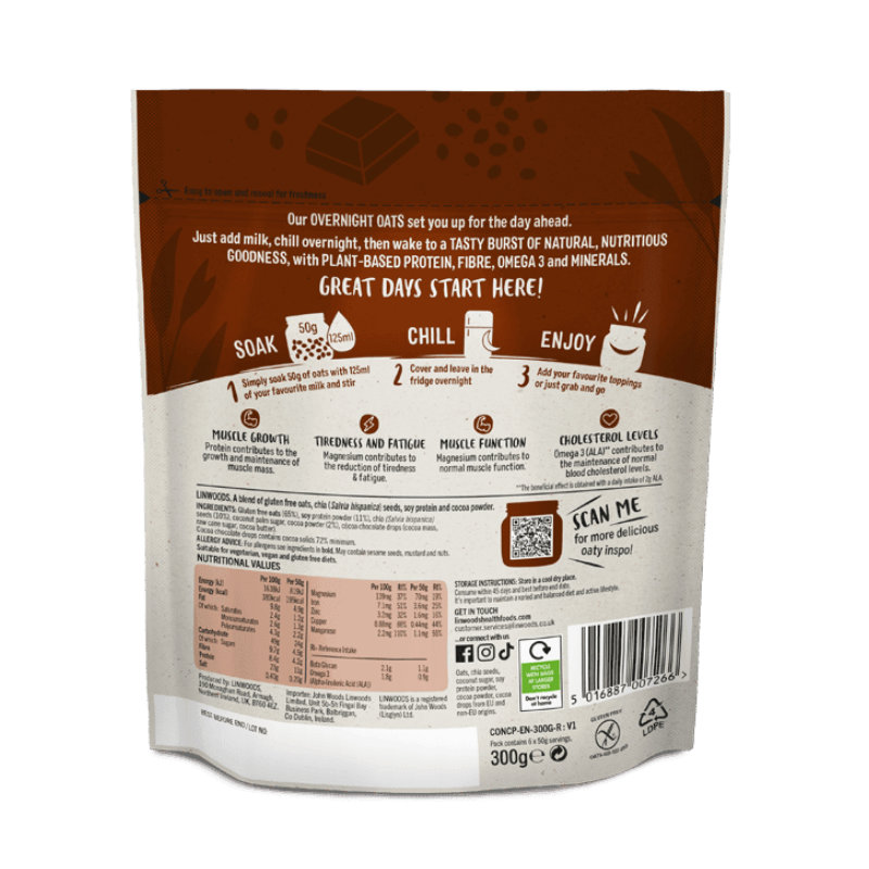 Avena nocturna con proteína con chocolate 300 g. - Imagen 2